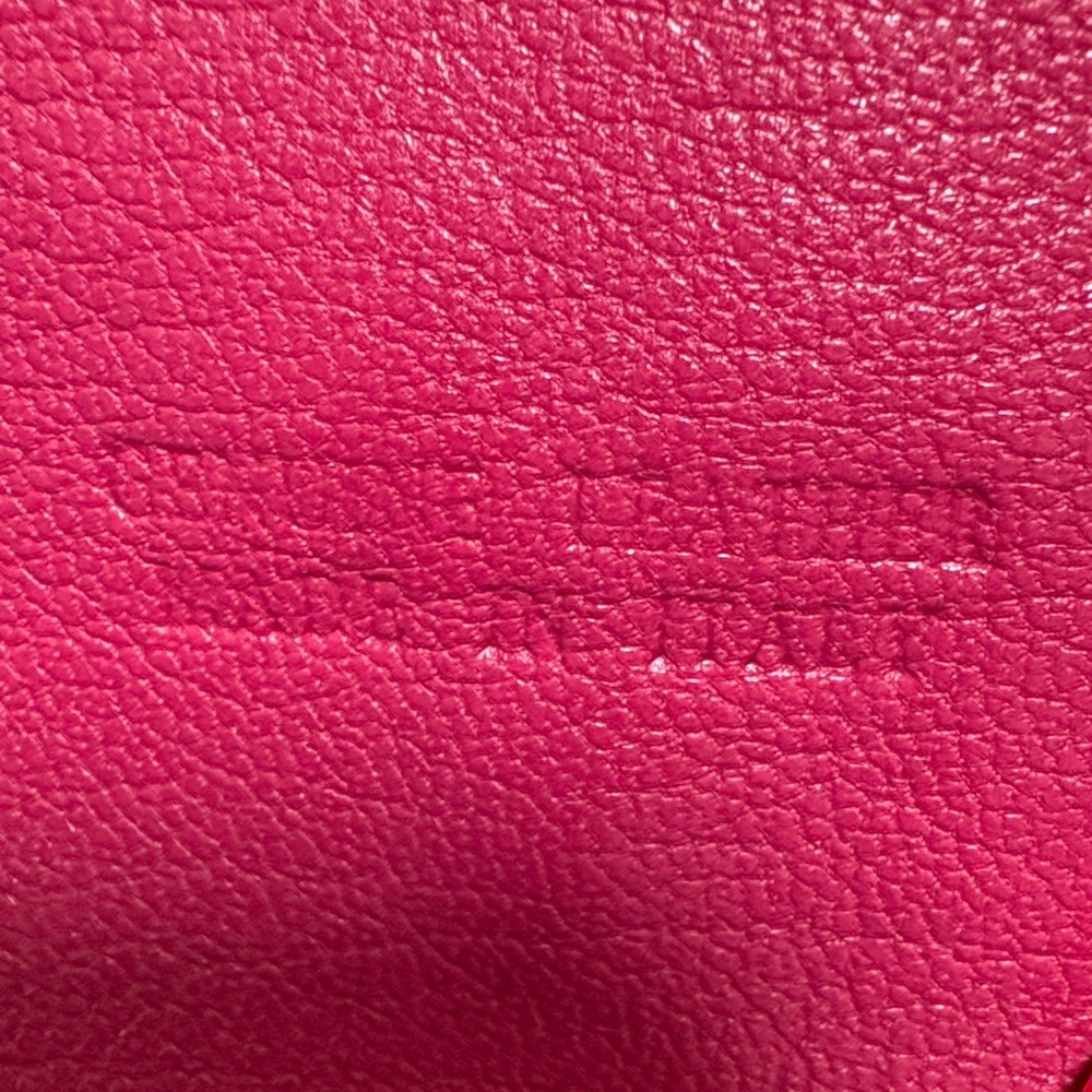 Vintage Italian made Pink Leather Clutch with Gold Accent - Picture 6 of 14